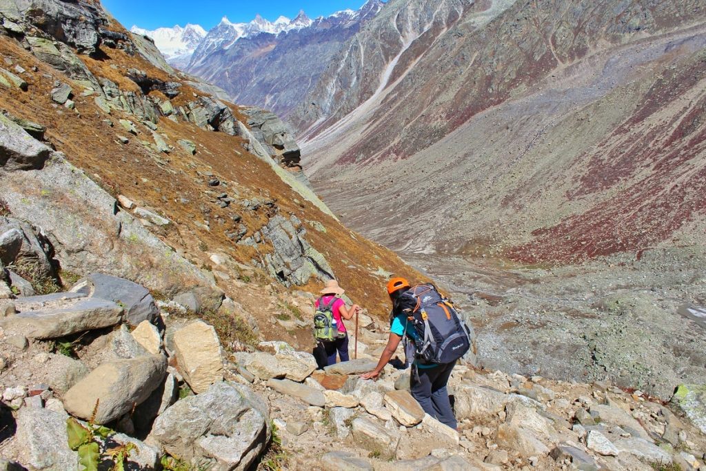 Coming down from Hampta Pass - JustWravel Coming down from Hampta Pass