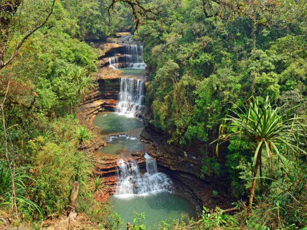 Multi-Layered Waterfall in Meghalaya
