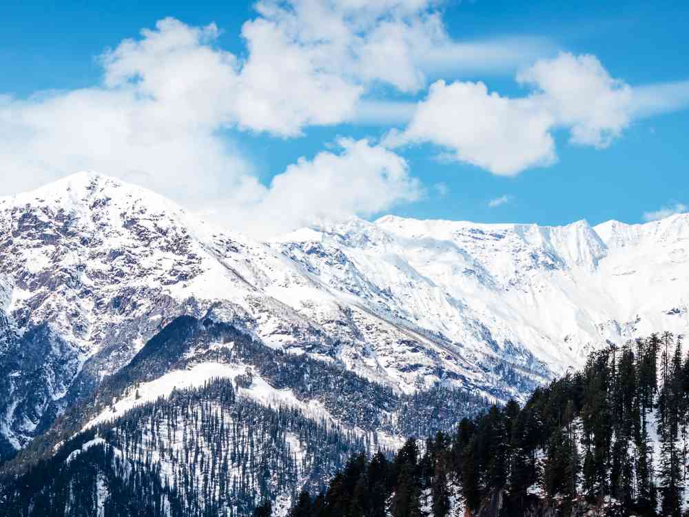 snow capped mountains from Hampta Pass