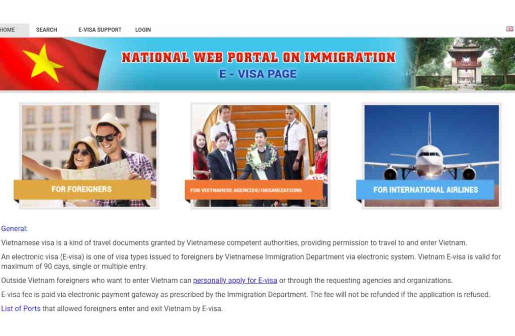 Vietnam evisa official website