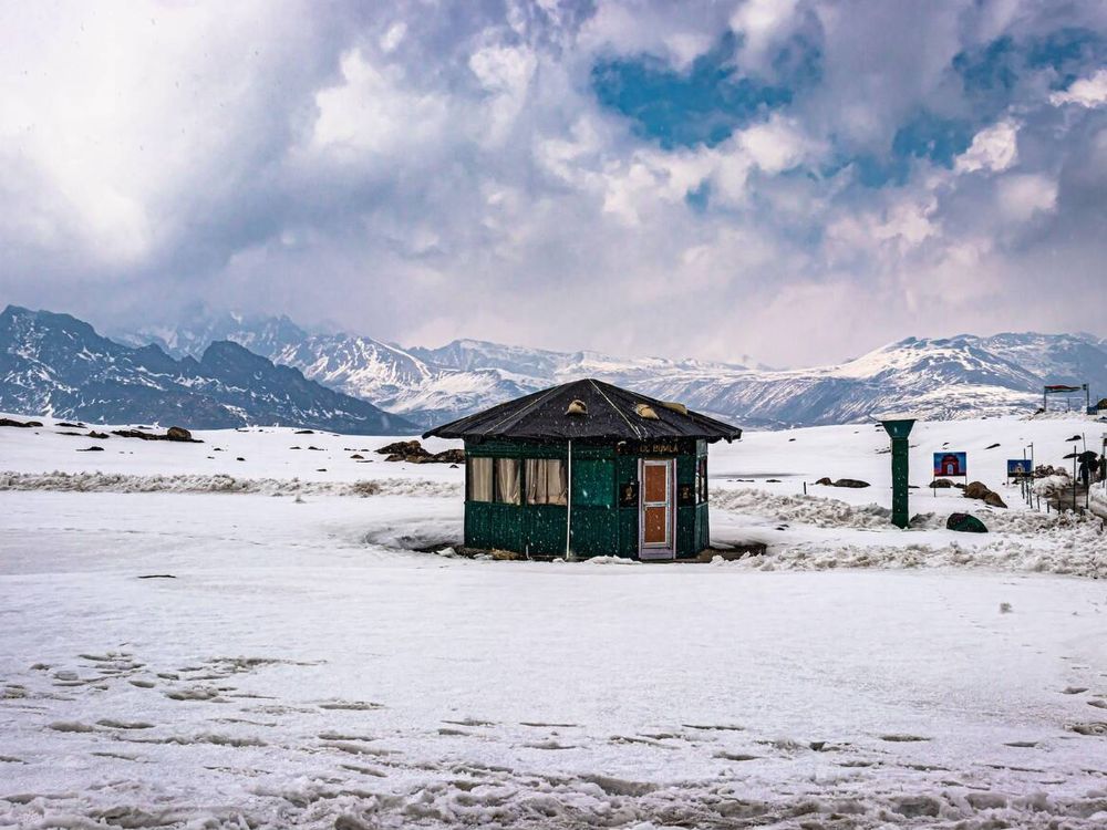 Bum La, Indo-China border covered with snow in Arunachal Pradesh