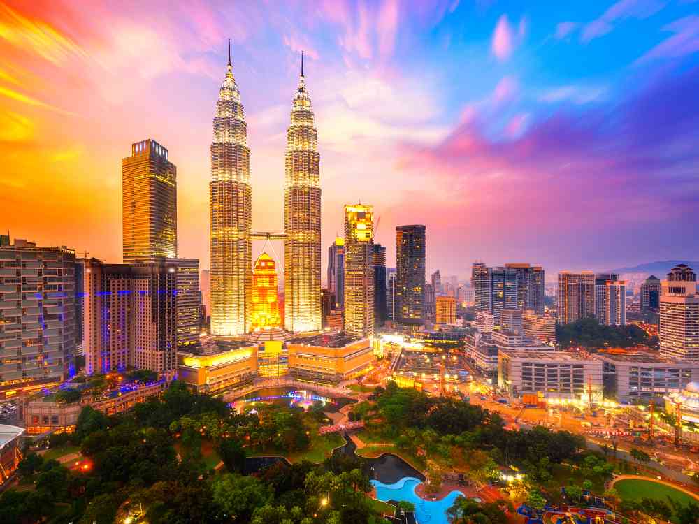 Kuala lumpur city skyline at dusk, Kuala lumpur Malaysia