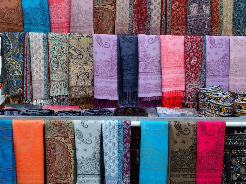 Silk scarves in Baku