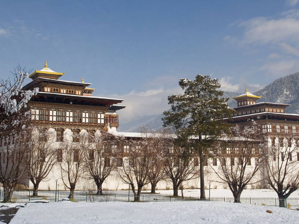 Thimphu Dzong in winter