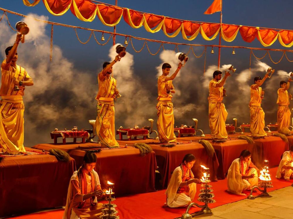 Ganga Aarti in Varanasi. 