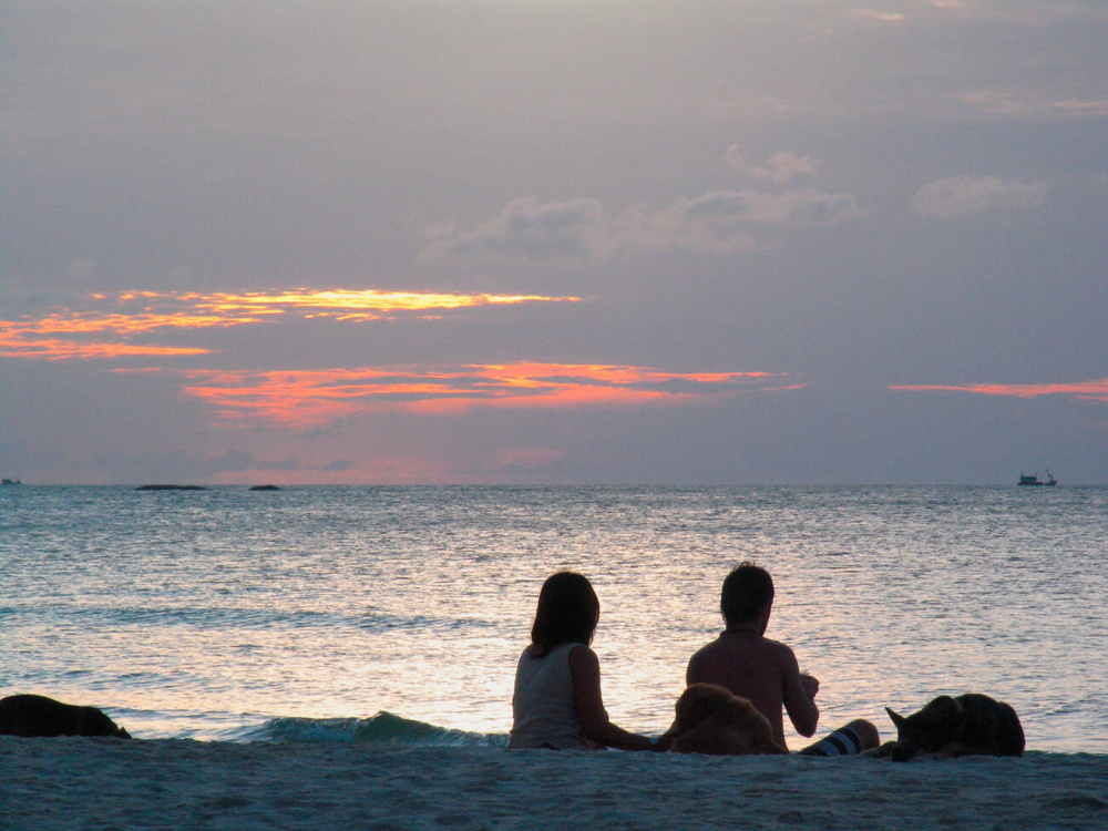 Sunrise at Haad Rin Beach, Thailand.