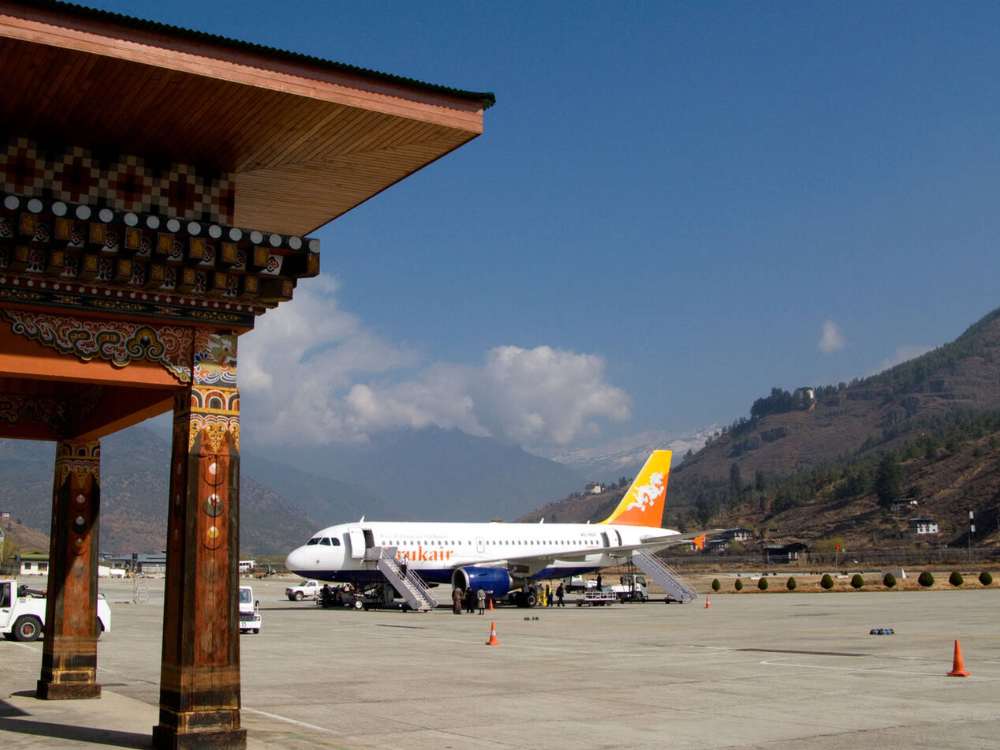 Paro International Airport set amid Bhutan’s mountains