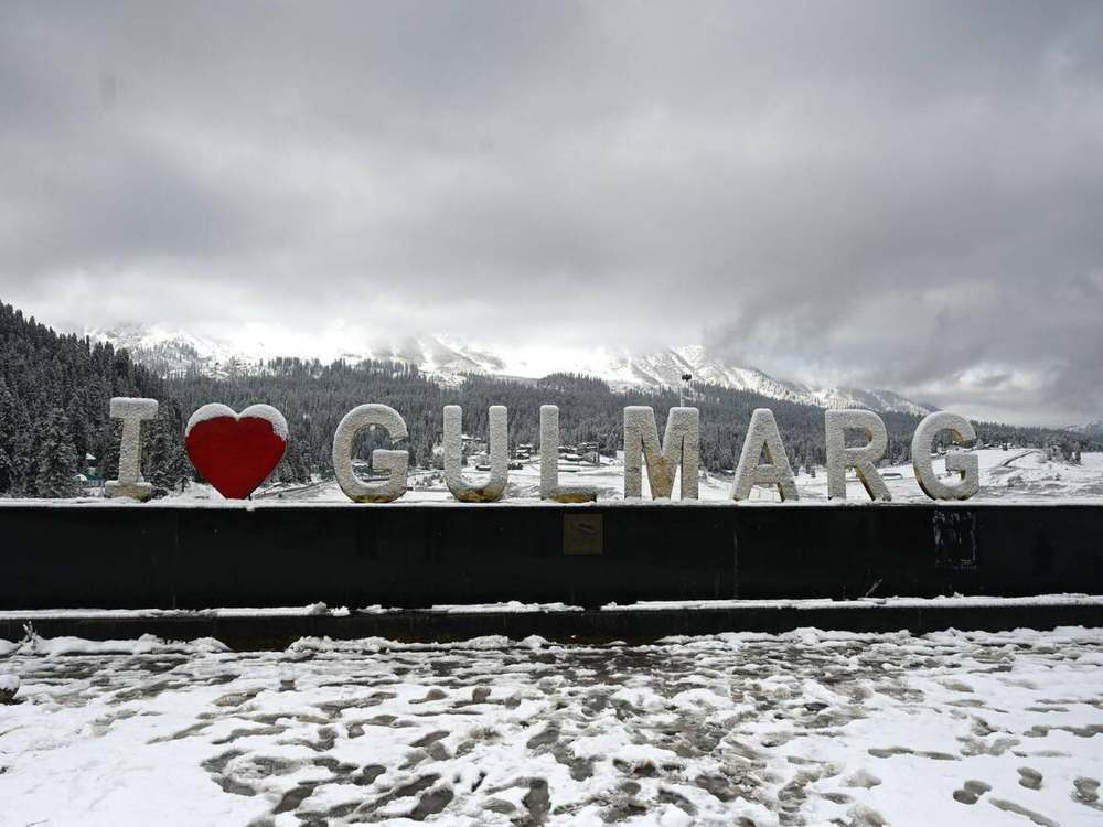 View of the snow-covered Gulmarg