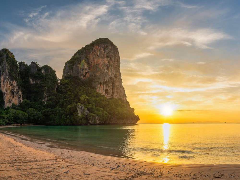 Sunset view at Railay Beach, Krabi, Thailand