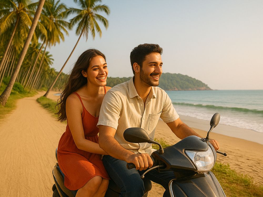 Scooty ride in Palolem beach, Goa
