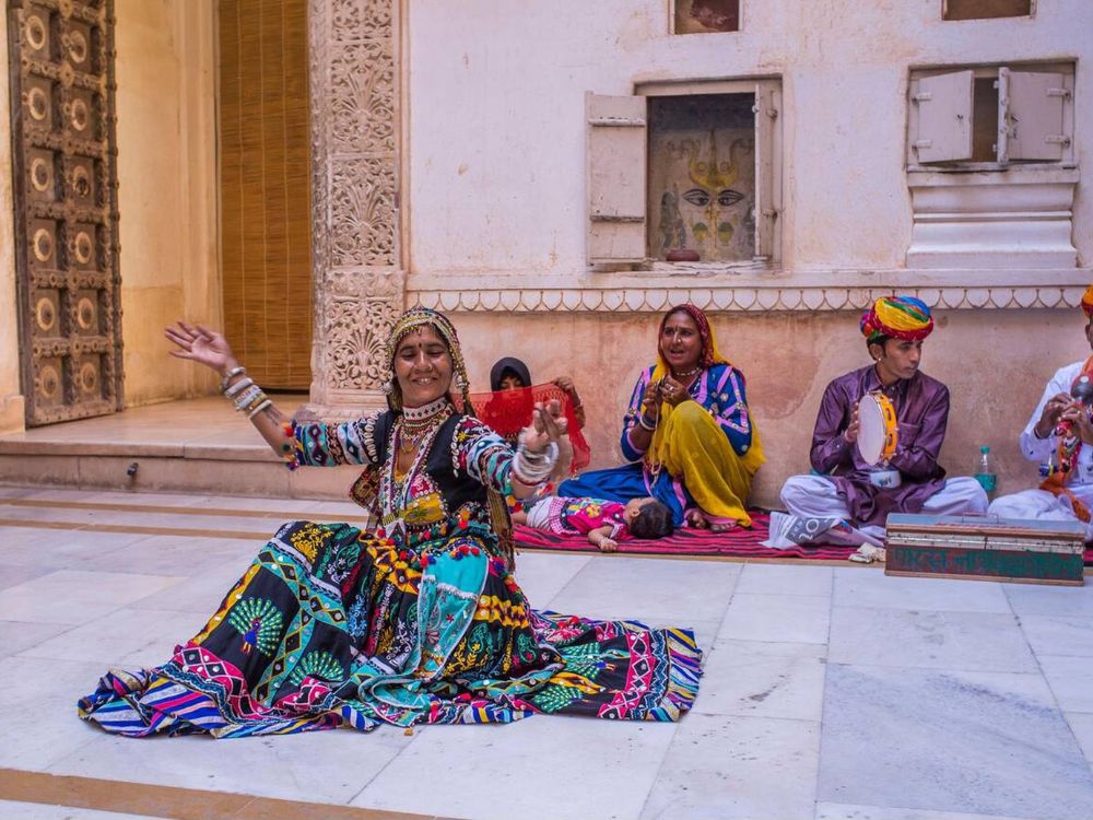 Rajasthani woman performing in Rajasthan International Folk Festival