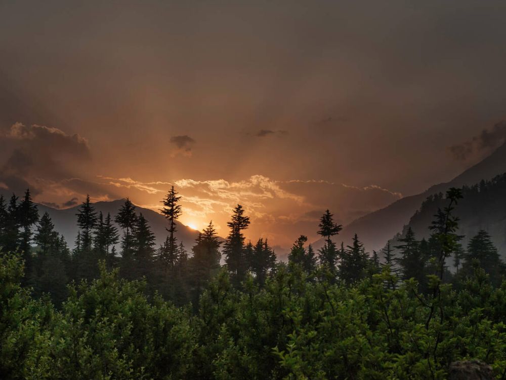 Sunset near chitkul - India's last post office