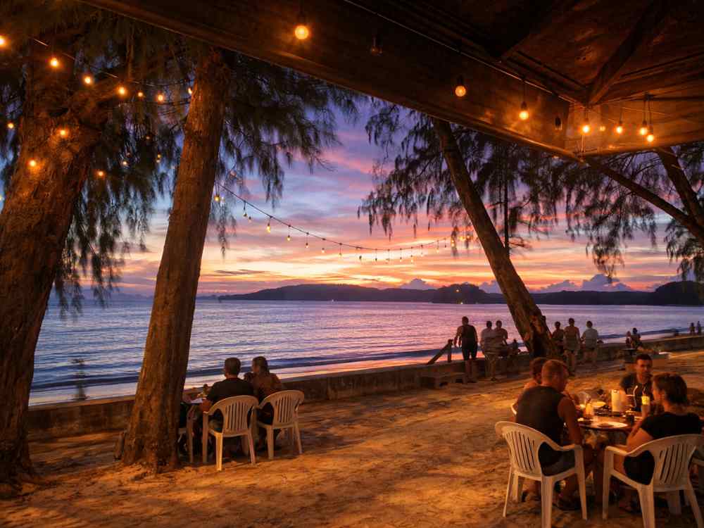 Strawberry Moons Beach Krabi Thailand with beachfront views and seating.
