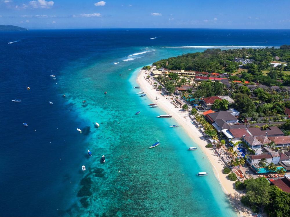 Aerial view of Gili Trawangan