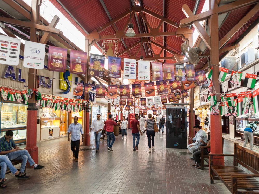A covered laneway during the Dubai Shopping Festival
