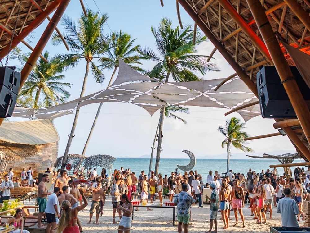 Sunset party at Harmony Beach Club in Thailand