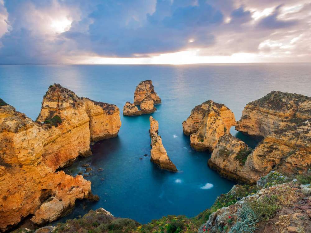 Aerial View of Cliffs of Algarve