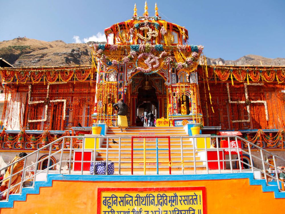 Lord Badrinath temple in Uttrakhand during Char Dham Yatra