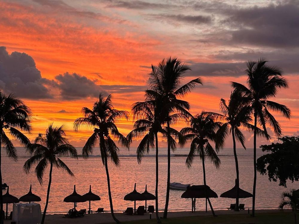 A beautiful sunset in Mauritius