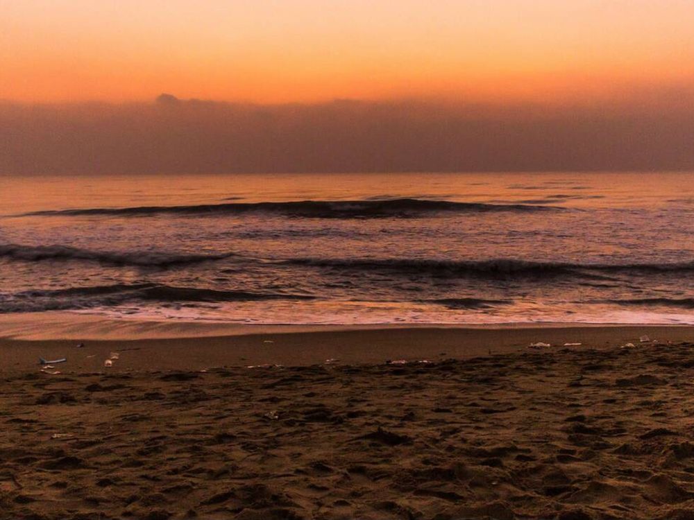 Sunset at Elliot Beach, Chennai.