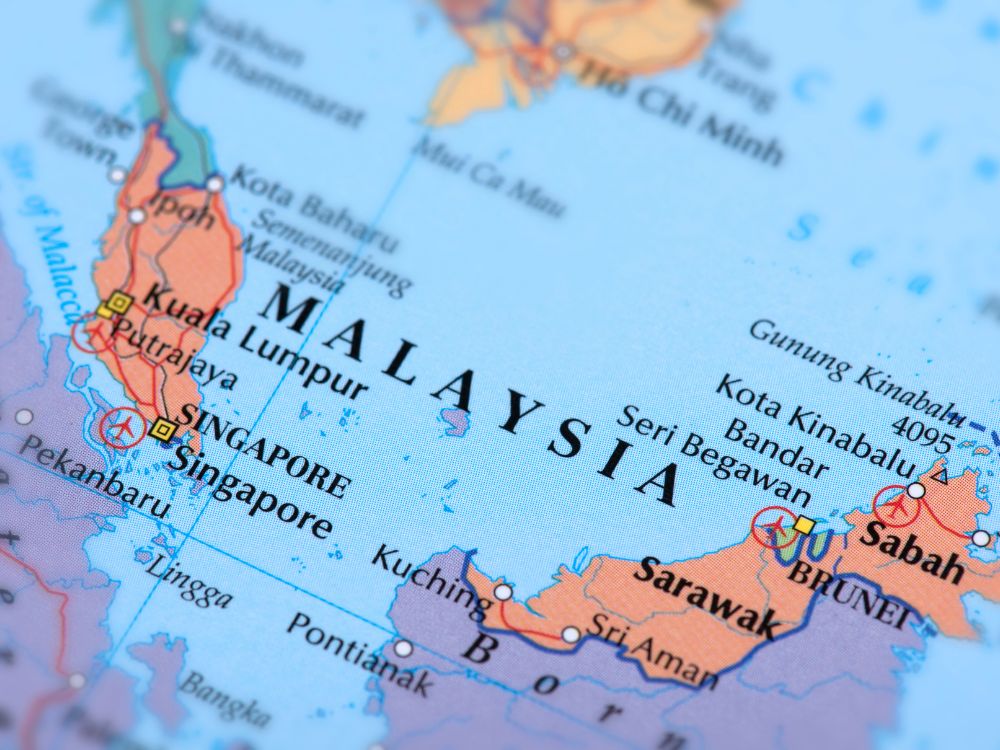 Malaysia on world map