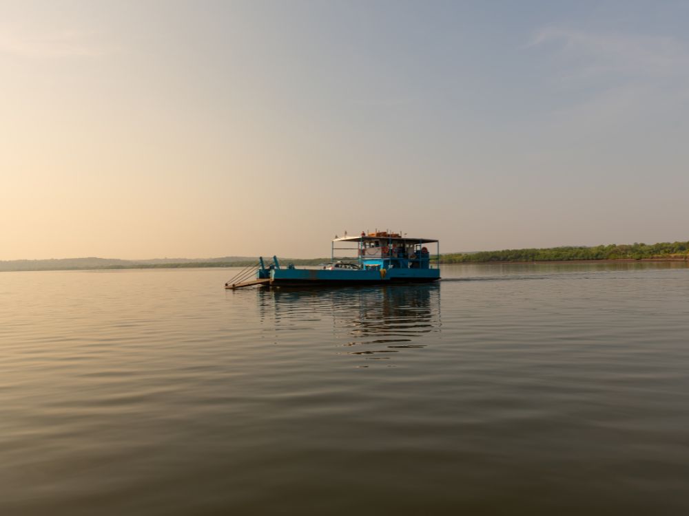 A Ferry on the Mandovi River to get to Divar Island