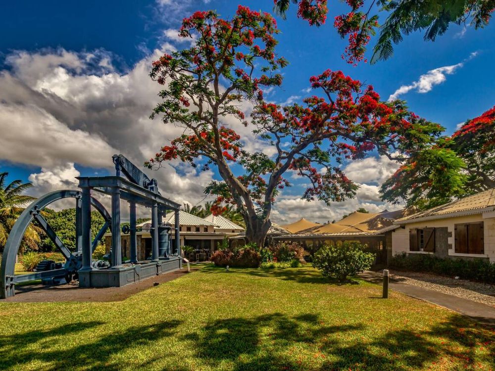 The hydro electric wheel of an old sugar cane factory in Mauritius