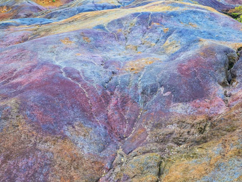 A picture of 23 colored earth at Valle in Mauritius