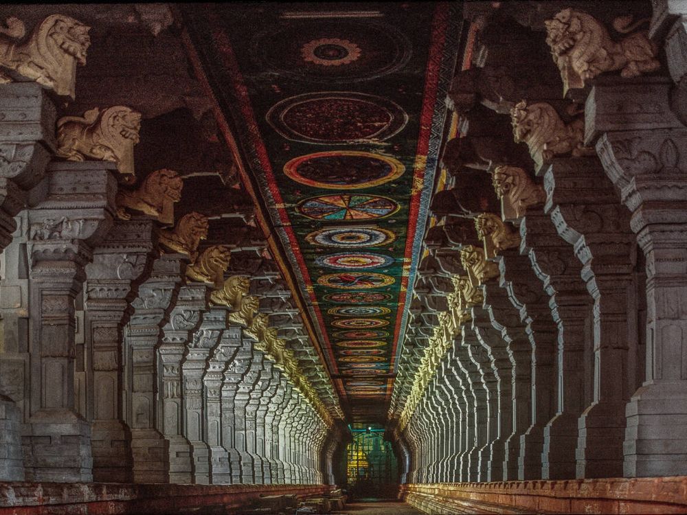 Temple corridor of Ramanathaswamy Temple, Tamil Nadu