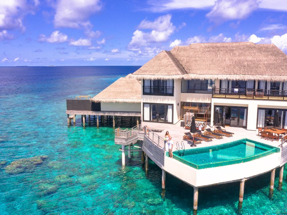 An overwater bungalow in Maldives